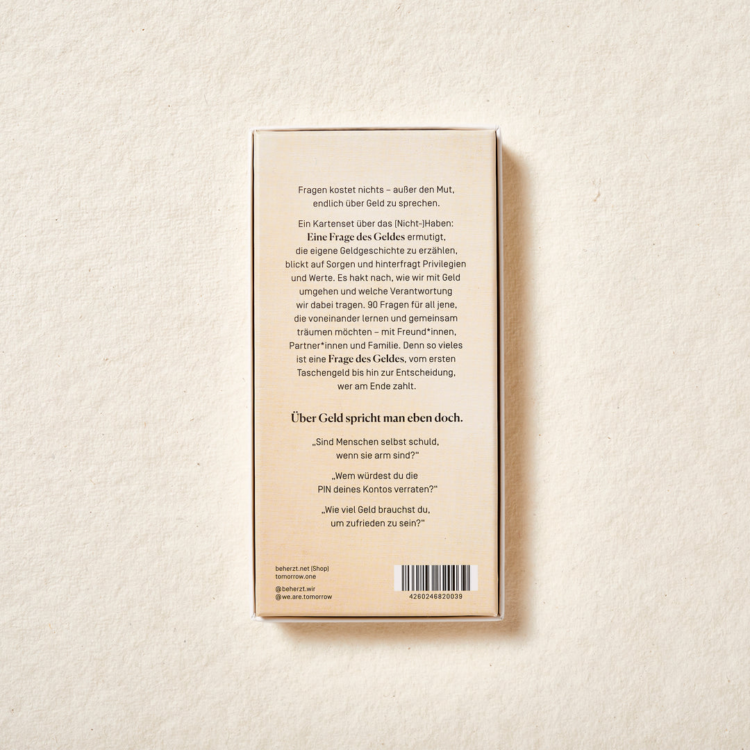 Eine Frage des Geldes. (Tomorrow x beherzt.)